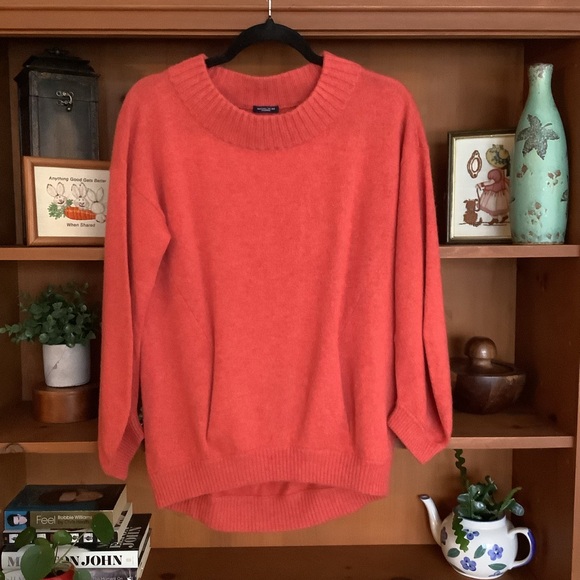 Magaschoni Sweaters - Magaschoni 100% Cashmere Coral Pullover Sweater High Low Hem Size Large